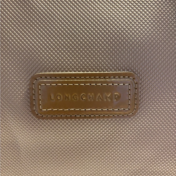 LONGCHAMP Gold Textured Top Zip Travel Tote Bag Purse - Picture 3 of 16